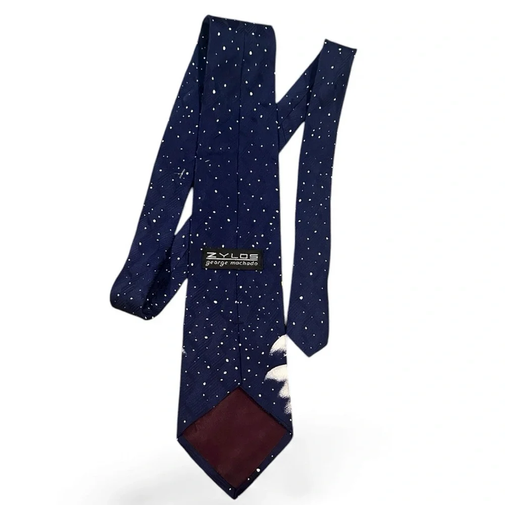 SANTA CLAUS ZYLOS SLED HOLIDAY GIFTS SNOW BLUE RED GREEN CHRISTMAS NECKTIE